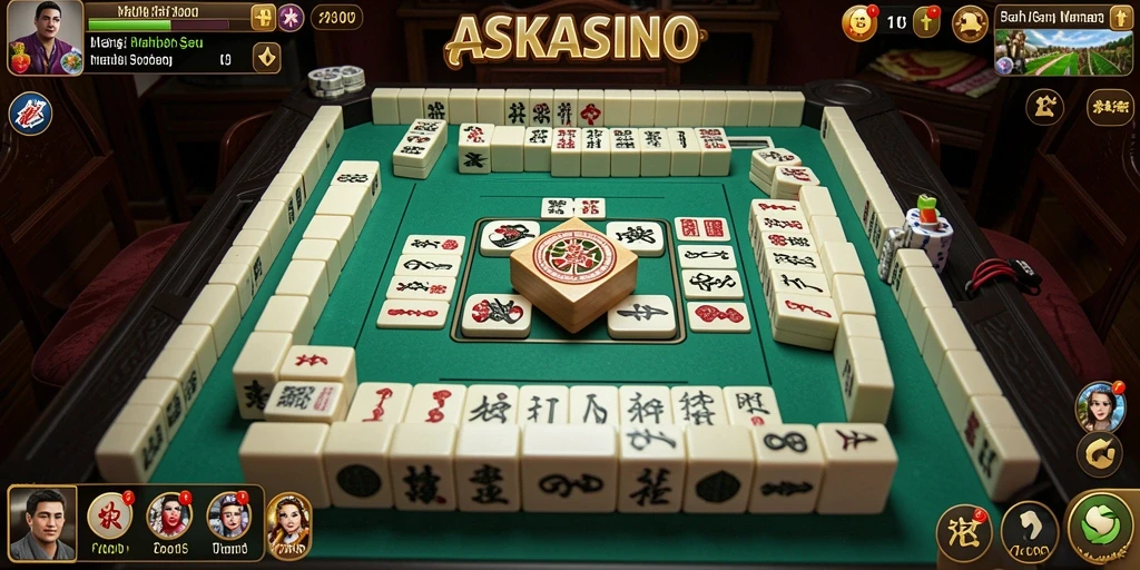 Screenshot permainan ASKASINO menampilkan keseruan bermain Mahjong.