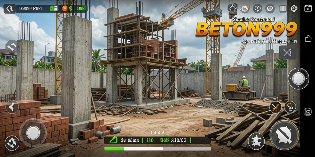 Tampilan gameplay BETON999 yang memukau dengan elemen konstruksi.