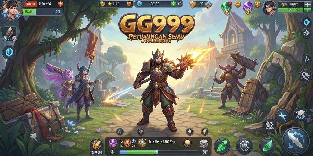 Screenshot GG999 menunjukkan aksi pertarungan seru di dunia MMORPG.