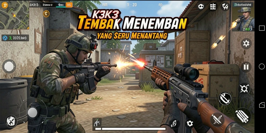Tampilan gameplay <strong>K3K3</strong> yang mendebarkan dan penuh aksi.