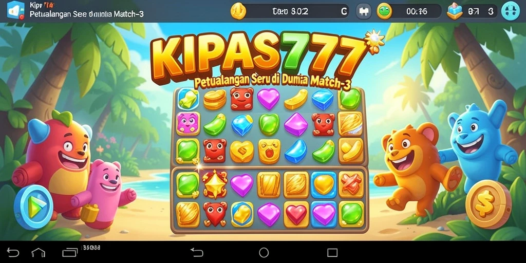 Tampilan gameplay menantang di KIPAS777 dengan warna-warni yang ceria.