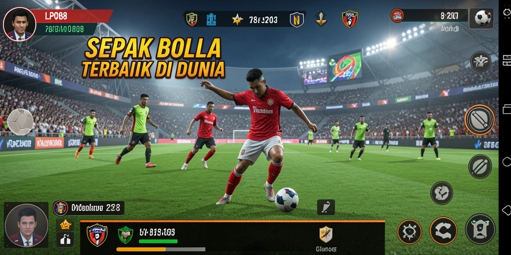 Gameplay LPO88 dengan grafis sepak bola yang realistis.