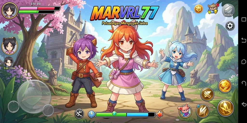 Tangkapan layar menarik dari gameplay <strong>MARVRL77</strong> yang menggambarkan aksi karakter secara dinamis.