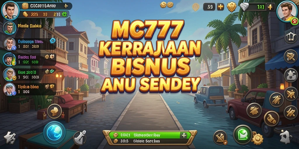 Screenshot utama MC777 menampilkan gameplay intens dalam membangun bisnis.