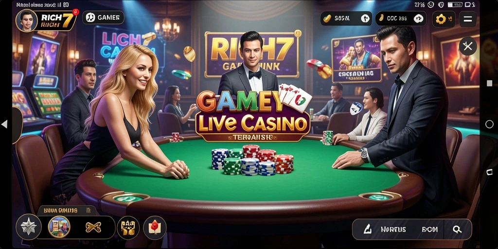 Tampilan gameplay RICH7 Live Casino yang seru dan interaktif.