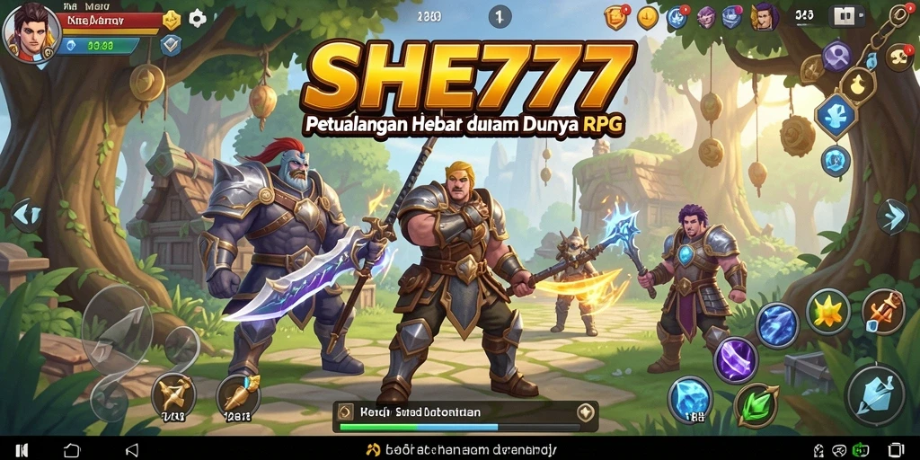 Screenshot gameplay <strong>SHE777</strong> menampilkan pertarungan epik dalam dunia RPG yang kaya.