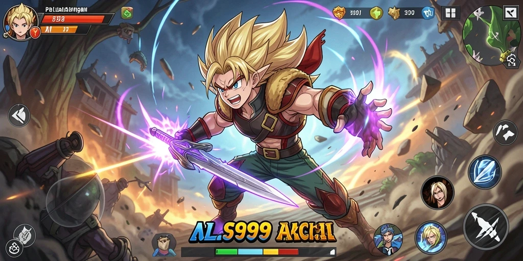 Tampilan gameplay SL999 yang penuh warna dan aksi seru.