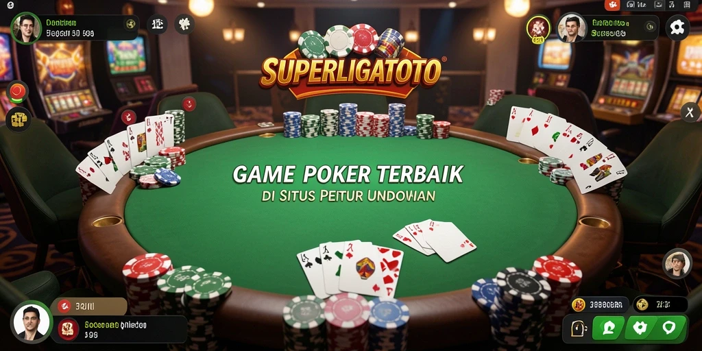 Tampilan seru bermain poker di SUPERLIGATOTO.