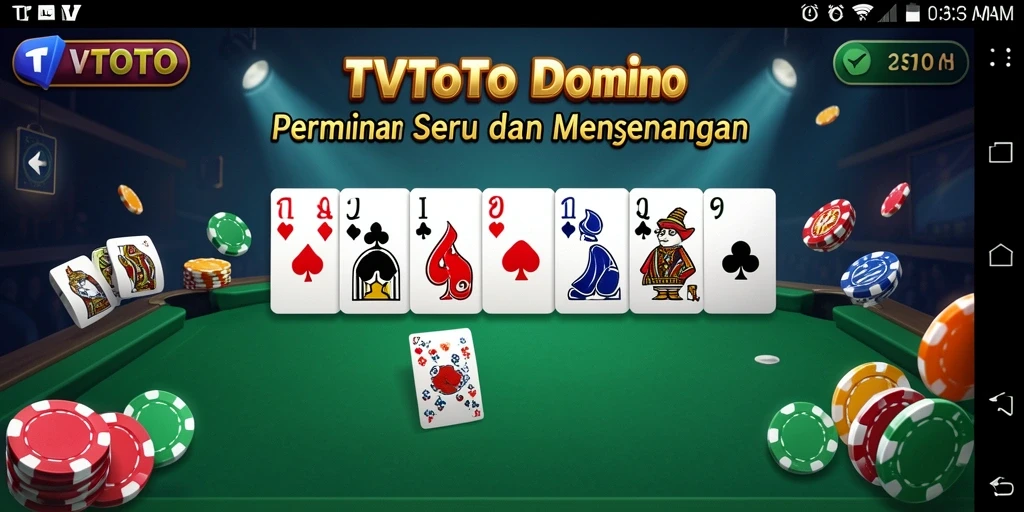Screenshot gameplay menampilkan aksi seru dalam permainan Domino TVTOTO.